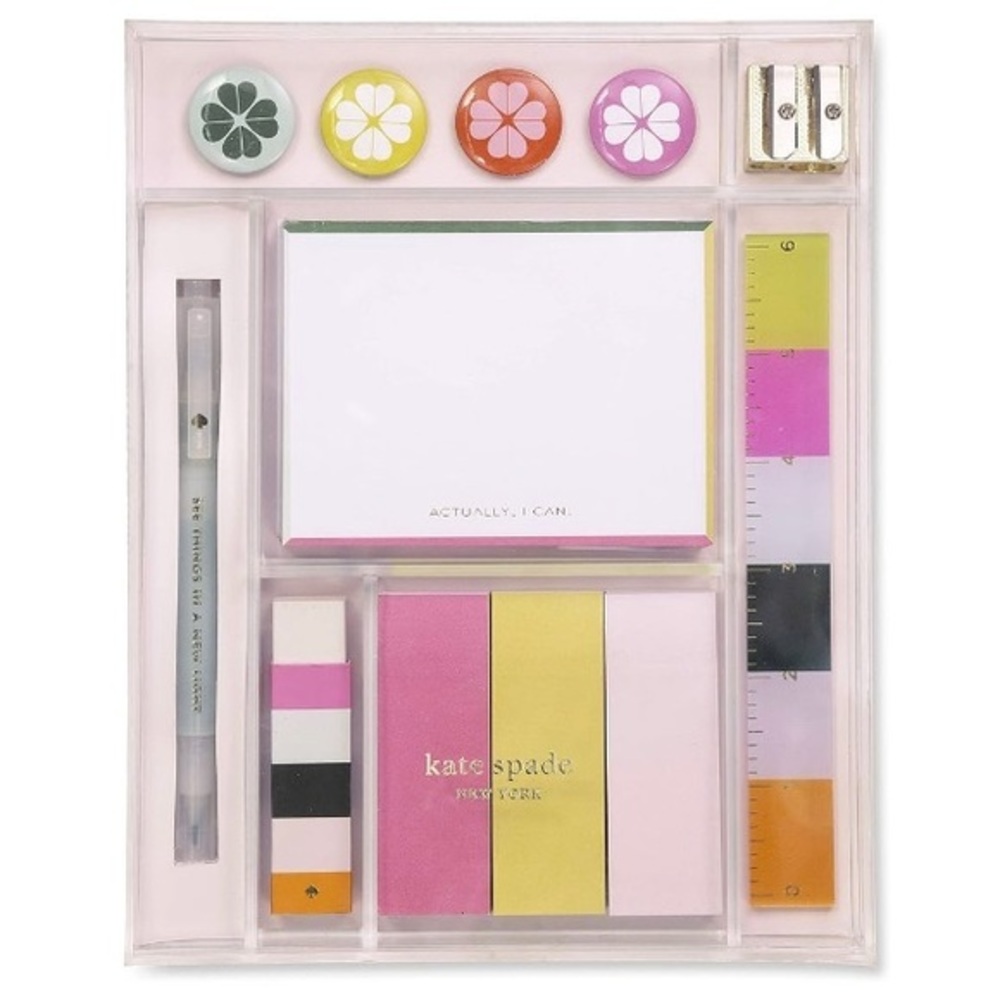 Kate Spade Cute Office and School Supplies Set, Desk Organizer, Actually I Can